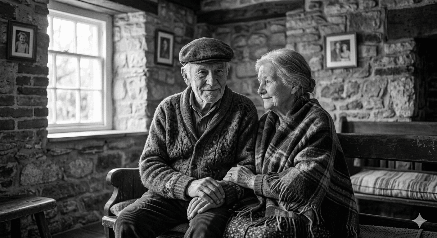 A serene portrait of elders sharing their legacy